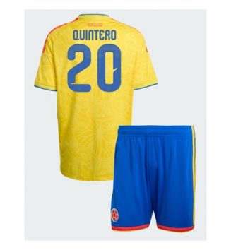 Colombia Juan Fernando Quintero #20 Thuis tenue Kinder WK 2026 Korte Mouw (+ Korte broeken)