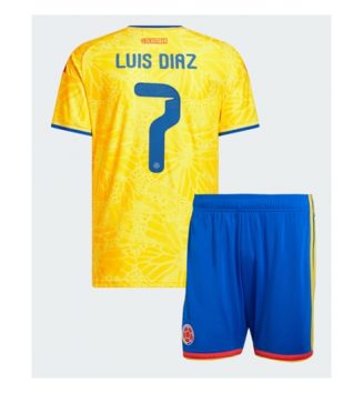 Colombia Luis Diaz #7 Thuis tenue Kinder WK 2026 Korte Mouw (+ Korte broeken)