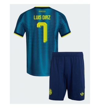 Colombia Luis Diaz #7 Uit tenue Kinder WK 2026 Korte Mouw (+ Korte broeken)