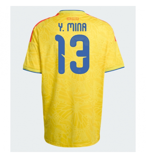 Colombia Yerry Mina #13 Thuis tenue WK 2026 voetbalshirts kopen Colombia Yerry Mina #13 Thuis tenue WK 2026 voetbalshirts kopen