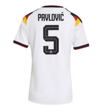 Duitsland Aleksandar Pavlovic #5 Thuis tenue Dames WK 2026 Korte Mouw Kopen