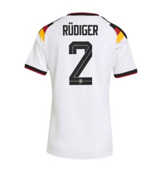 Duitsland Antonio Rudiger #2 Thuis tenue Dames WK 2026 Korte Mouw Kopen