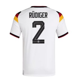 Duitsland Antonio Rudiger #2 Thuis tenue WK 2026 voetbaltenue met naam Duitsland Antonio Rudiger #2 Thuis tenue WK 2026 voetbaltenue met naam