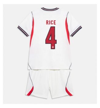 Engeland Declan Rice #4 Thuis tenue Kinder WK 2026 Korte Mouw (+ Korte broeken)