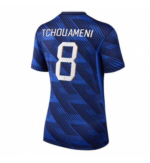 Frankrijk Aurelien Tchouameni #8 Thuis tenue Dames WK 2026 Korte Mouw Kopen Frankrijk Aurelien Tchouameni #8 Thuis tenue Dames WK 2026 Korte Mouw Kopen