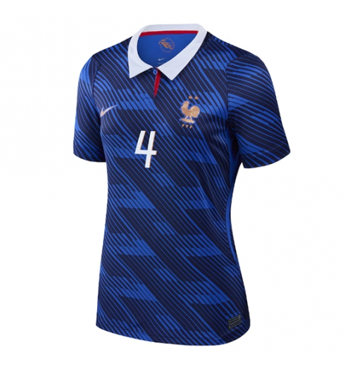 Frankrijk Dayot Upamecano #4 Thuis tenue Dames WK 2026 Korte Mouw Kopen 2 Frankrijk Dayot Upamecano #4 Thuis tenue Dames WK 2026 Korte Mouw Kopen 2