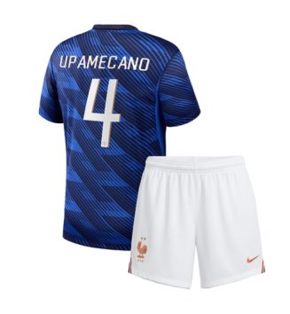 Frankrijk Dayot Upamecano #4 Thuis tenue Kinder WK 2026 Korte Mouw (+ Korte broeken)
