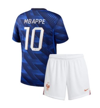 Frankrijk Kylian Mbappe #10 Thuis tenue Kinder WK 2026 Korte Mouw (+ Korte broeken)