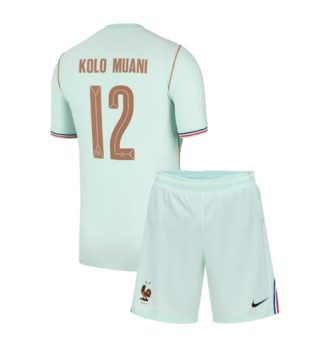 Frankrijk Randal Kolo Muani #12 Uit tenue Kinder WK 2026 Korte Mouw (+ Korte broeken) Frankrijk Randal Kolo Muani #12 Uit tenue Kinder WK 2026 Korte Mouw (+ Korte broeken)