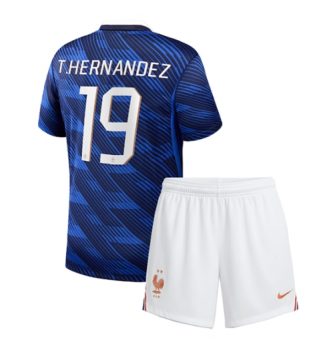 Frankrijk Theo Hernandez #19 Thuis tenue Kinder WK 2026 Korte Mouw (+ Korte broeken)