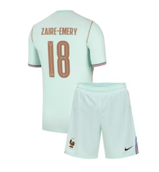 Frankrijk Warren Zaire-Emery #18 Uit tenue Kinder WK 2026 Korte Mouw (+ Korte broeken)