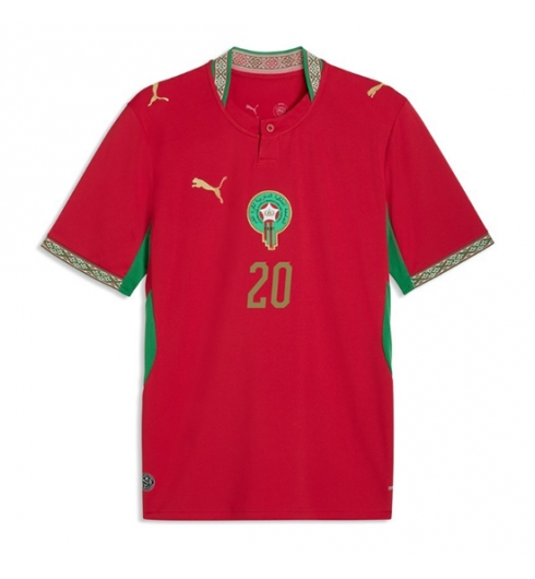 Marokko Ayoub El Kaabi #20 Thuis tenue WK 2026 voetbaltenue heren 2 Marokko Ayoub El Kaabi #20 Thuis tenue WK 2026 voetbaltenue heren 2