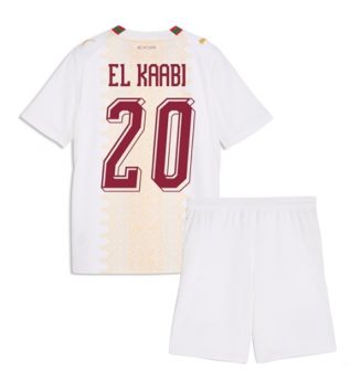 Marokko Ayoub El Kaabi #20 Uit tenue Kinder WK 2026 Korte Mouw (+ Korte broeken) Marokko Ayoub El Kaabi #20 Uit tenue Kinder WK 2026 Korte Mouw (+ Korte broeken)