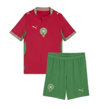 Marokko Thuis tenue Kinder WK 2026 Korte Mouw (+ Korte broeken) Marokko Thuis tenue Kinder WK 2026 Korte Mouw (+ Korte broeken)