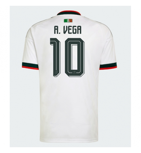 Mexico Alexis Vega #10 Uit tenue WK 2026 voetbaltenue met naam Mexico Alexis Vega #10 Uit tenue WK 2026 voetbaltenue met naam