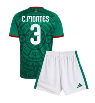 Mexico Cesar Montes #3 Thuis tenue Kinder WK 2026 Korte Mouw (+ Korte broeken)