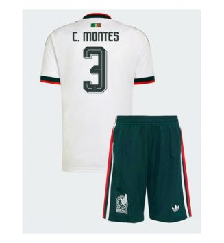 Mexico Cesar Montes #3 Uit tenue Kinder WK 2026 Korte Mouw (+ Korte broeken)
