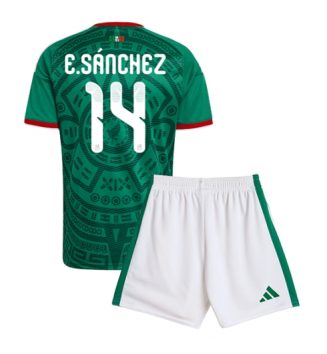 Mexico Erick Sanchez #14 Thuis tenue Kinder WK 2026 Korte Mouw (+ Korte broeken)