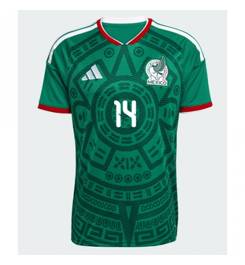 Mexico Erick Sanchez #14 Thuis tenue WK 2026 voetbaltenue met naam 2 Mexico Erick Sanchez #14 Thuis tenue WK 2026 voetbaltenue met naam 2