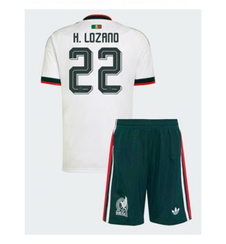 Mexico Hirving Lozano #22 Uit tenue Kinder WK 2026 Korte Mouw (+ Korte broeken)