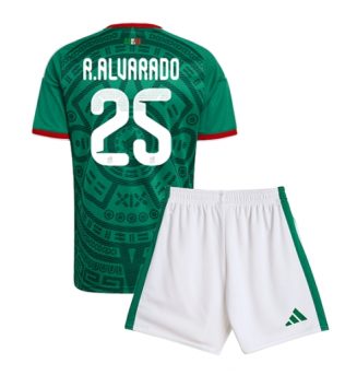 Mexico Roberto Alvarado #25 Thuis tenue Kinder WK 2026 Korte Mouw (+ Korte broeken)