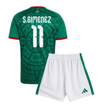 Mexico Santiago Gimenez #11 Thuis tenue Kinder WK 2026 Korte Mouw (+ Korte broeken)