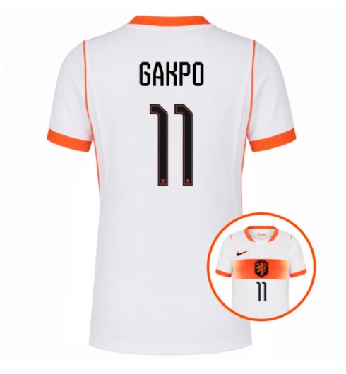 Nederland WK 2026 Cody Gakpo #11 Uit tenue Dames Korte Mouw Kopen Nederland WK 2026 Cody Gakpo #11 Uit tenue Dames Korte Mouw Kopen