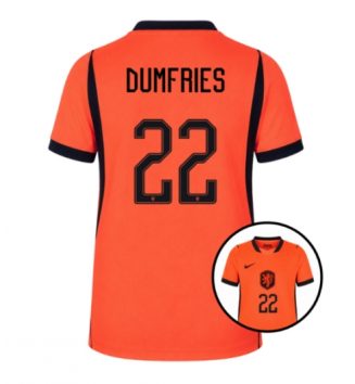 Nederland WK 2026 Denzel Dumfries #22 Thuis tenue Dames Korte Mouw Kopen Nederland WK 2026 Denzel Dumfries #22 Thuis tenue Dames Korte Mouw Kopen