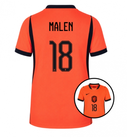 Nederland WK 2026 Donyell Malen #18 Thuis tenue Dames Korte Mouw Kopen Nederland WK 2026 Donyell Malen #18 Thuis tenue Dames Korte Mouw Kopen