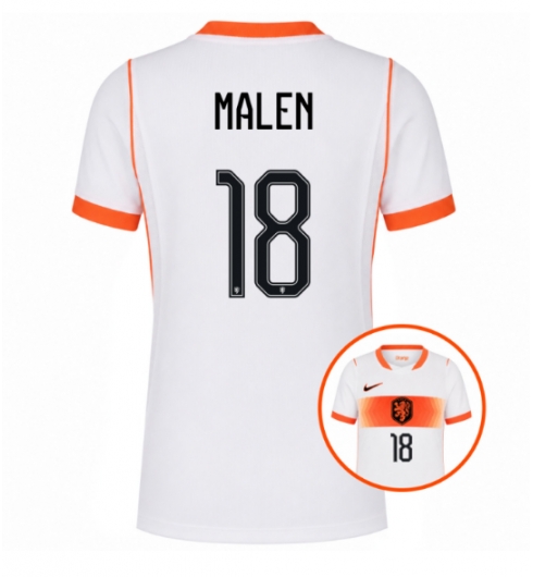 Nederland WK 2026 Donyell Malen #18 Uit tenue Dames Korte Mouw Kopen Nederland WK 2026 Donyell Malen #18 Uit tenue Dames Korte Mouw Kopen
