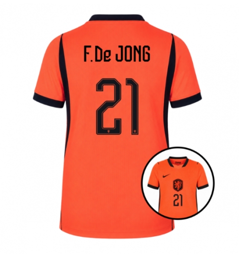 Nederland WK 2026 Frenkie de Jong #21 Thuis tenue Dames Korte Mouw Kopen Nederland WK 2026 Frenkie de Jong #21 Thuis tenue Dames Korte Mouw Kopen