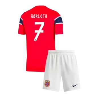 Noorwegen Alexander Sorloth #7 Thuis tenue Kinder WK 2026 Korte Mouw (+ Korte broeken)