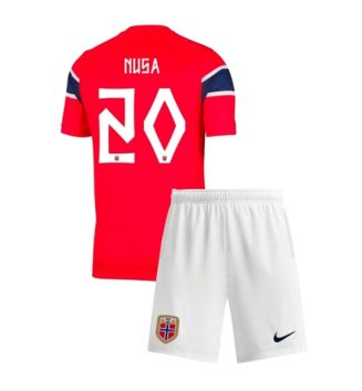 Noorwegen Antonio Nusa #20 Thuis tenue Kinder WK 2026 Korte Mouw (+ Korte broeken)