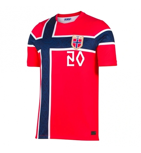 Noorwegen Antonio Nusa #20 Thuis tenue WK 2026 voetbaltenue bestellen 2 Noorwegen Antonio Nusa #20 Thuis tenue WK 2026 voetbaltenue bestellen 2