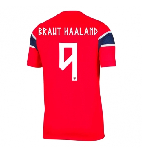 Noorwegen Erling Haaland #9 Thuis tenue WK 2026 voetbaltenue bestellen Noorwegen Erling Haaland #9 Thuis tenue WK 2026 voetbaltenue bestellen
