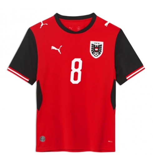 Oostenrijk David Alaba #8 Thuis tenue WK 2026 voetbaltenue heren 2 Oostenrijk David Alaba #8 Thuis tenue WK 2026 voetbaltenue heren 2