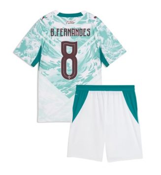 Portugal Bruno Fernandes #8 Uit tenue Kinder WK 2026 Korte Mouw (+ Korte broeken)