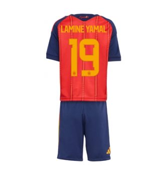 Spanje Lamine Yamal #19 Thuis tenue Kinder WK 2026 Korte Mouw (+ Korte broeken)