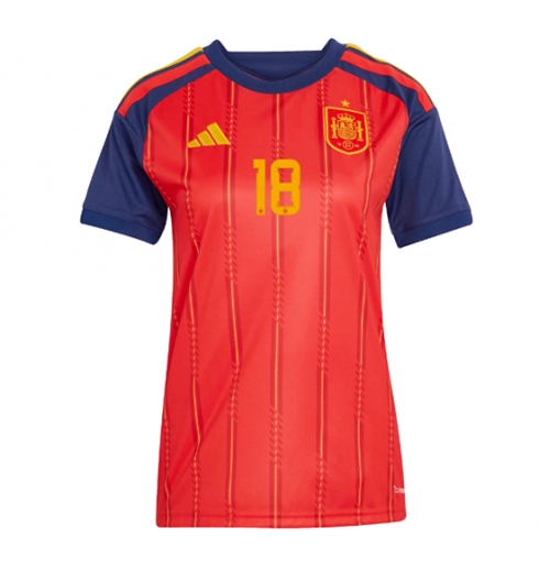 Spanje Martin Zubimendi #18 Thuis tenue Dames WK 2026 Korte Mouw Kopen 2 Spanje Martin Zubimendi #18 Thuis tenue Dames WK 2026 Korte Mouw Kopen 2