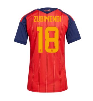 Spanje Martin Zubimendi #18 Thuis tenue Dames WK 2026 Korte Mouw Kopen Spanje Martin Zubimendi #18 Thuis tenue Dames WK 2026 Korte Mouw Kopen