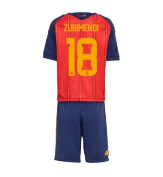 Spanje Martin Zubimendi #18 Thuis tenue Kinder WK 2026 Korte Mouw (+ Korte broeken)