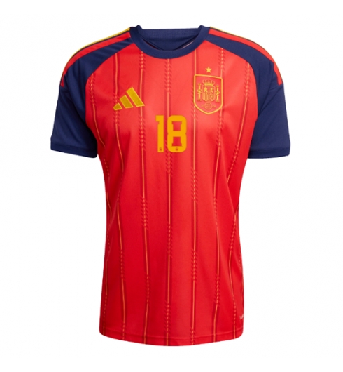 Spanje Martin Zubimendi #18 Thuis tenue WK 2026 voetbalshirts heren 2 Spanje Martin Zubimendi #18 Thuis tenue WK 2026 voetbalshirts heren 2