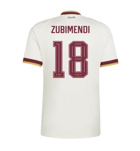 Spanje Martin Zubimendi #18 Uit tenue WK 2026 voetbalshirts heren Spanje Martin Zubimendi #18 Uit tenue WK 2026 voetbalshirts heren