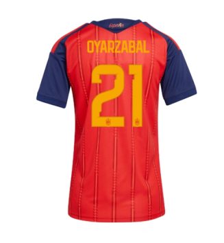 Spanje Mikel Oyarzabal #21 Thuis tenue Dames WK 2026 Korte Mouw Kopen Spanje Mikel Oyarzabal #21 Thuis tenue Dames WK 2026 Korte Mouw Kopen