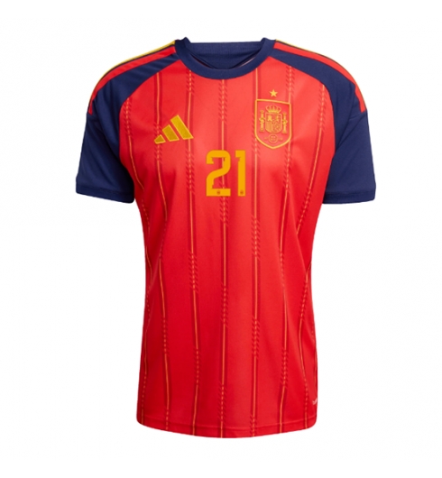 Spanje Mikel Oyarzabal #21 Thuis tenue WK 2026 voetbalshirts heren 2 Spanje Mikel Oyarzabal #21 Thuis tenue WK 2026 voetbalshirts heren 2