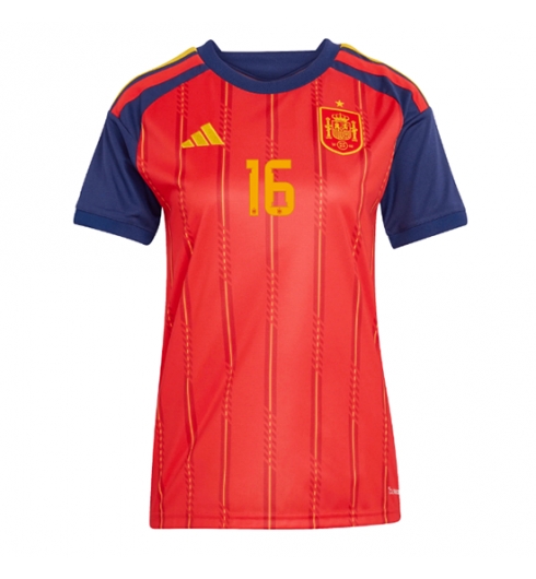 Spanje Rodri Hernandez #16 Thuis tenue Dames WK 2026 Korte Mouw Kopen 2 Spanje Rodri Hernandez #16 Thuis tenue Dames WK 2026 Korte Mouw Kopen 2