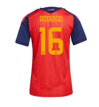Spanje Rodri Hernandez #16 Thuis tenue Dames WK 2026 Korte Mouw Kopen Spanje Rodri Hernandez #16 Thuis tenue Dames WK 2026 Korte Mouw Kopen
