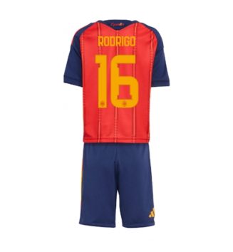 Spanje Rodri Hernandez #16 Thuis tenue Kinder WK 2026 Korte Mouw (+ Korte broeken)