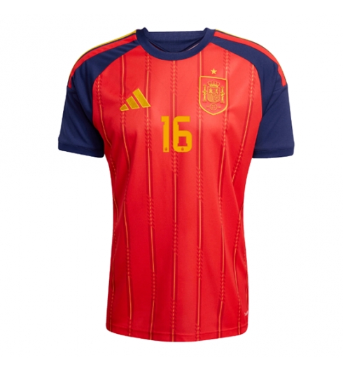 Spanje Rodri Hernandez #16 Thuis tenue WK 2026 voetbalshirts heren 2 Spanje Rodri Hernandez #16 Thuis tenue WK 2026 voetbalshirts heren 2