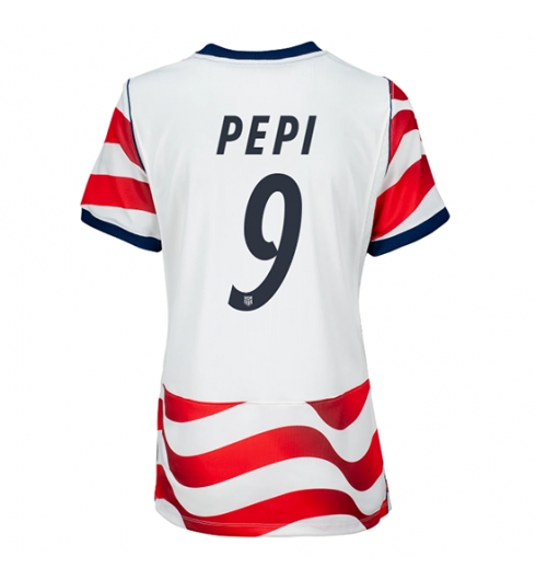 Verenigde Staten WK 2026 Ricardo Pepi #9 Thuis tenue Dames Korte Mouw Kopen Verenigde Staten WK 2026 Ricardo Pepi #9 Thuis tenue Dames Korte Mouw Kopen